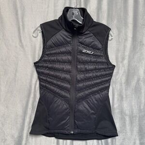 2XU Vest Womens Small Black Insulated Thermal Running Cycling Zip Pocket WR5132a